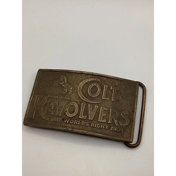 Vintage Colt Revolvers Tiffany & Co. Brass Bronze Belt Buckle London England - Picture 1 of 5